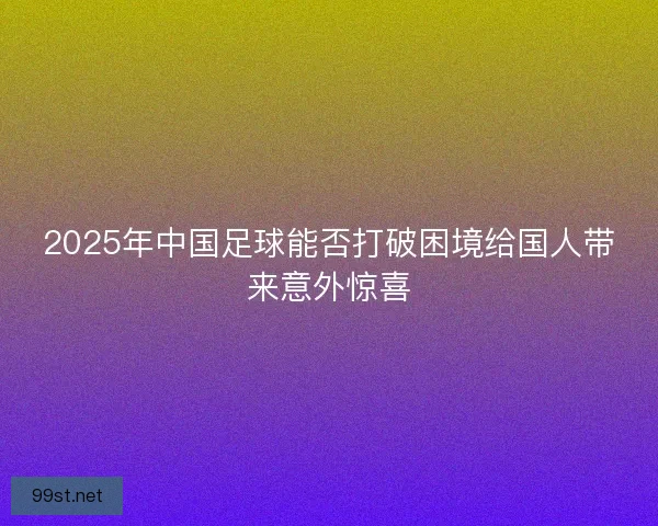 2025年中国足球能否打破困境给国人带来意外惊喜